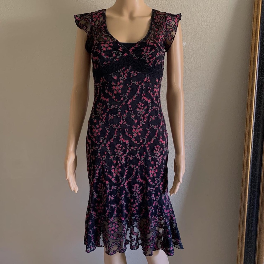 vintage floral midi dress🖤🥀